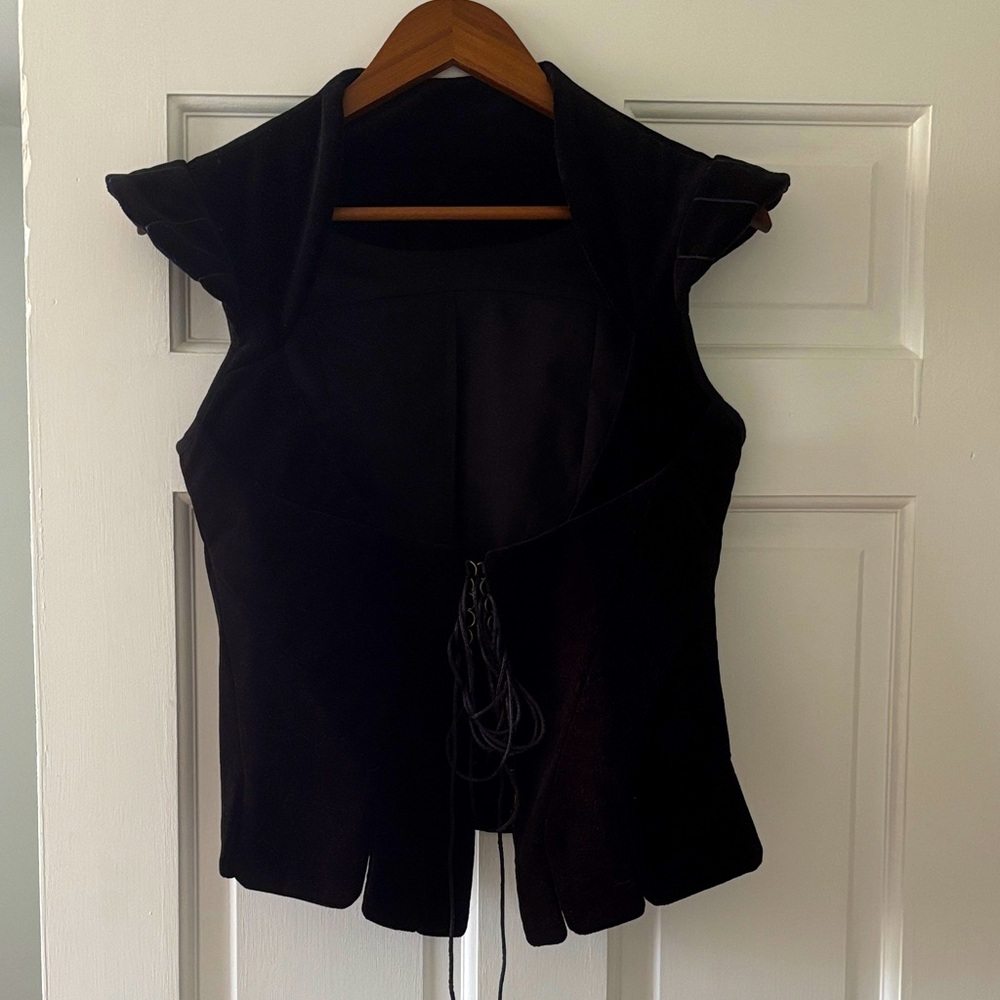 Black velvet underbust corset vest from Armstreet
